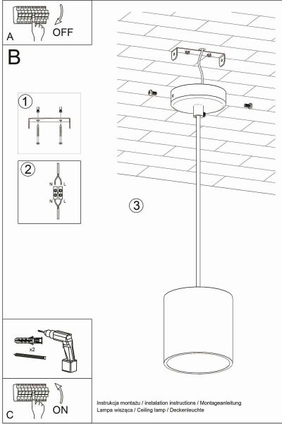 Riippuvalaisin ORBIS 1 valkoinen