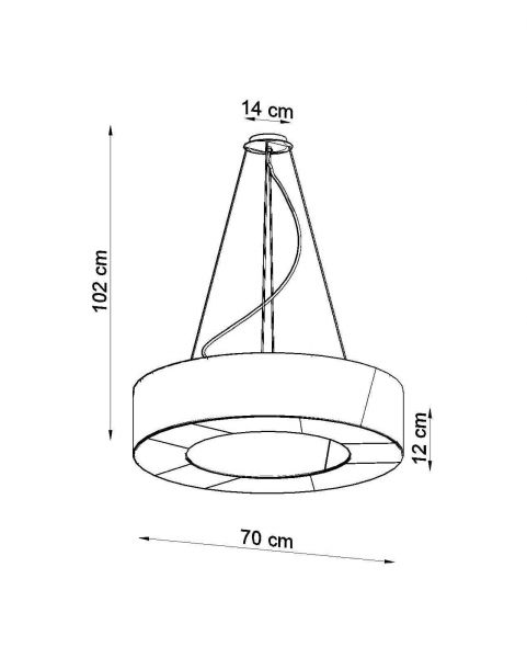 Kattokruunu SATURNO SLIM 70 valkoinen