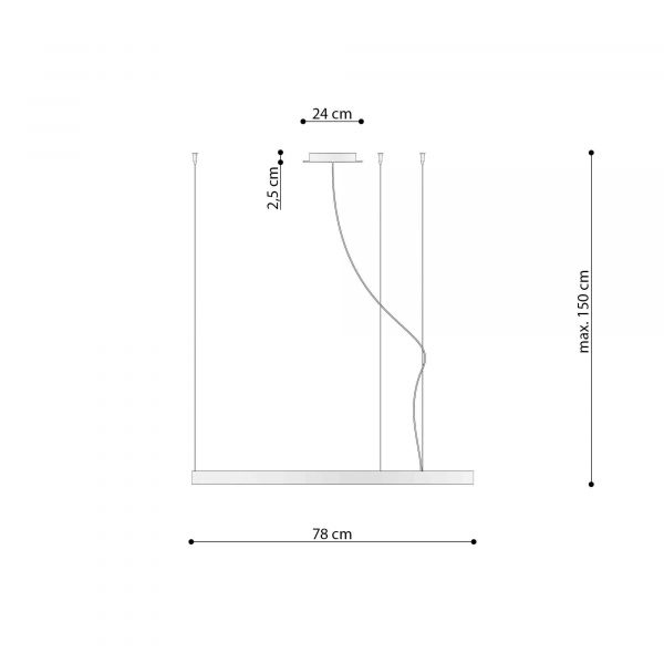 Kattokruunu RIO 78 kultainen LED 3000K