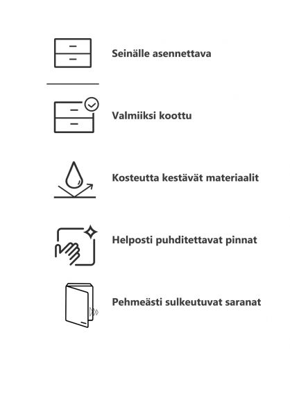 Korkea kylpyhuoneen kaappi MILA30 pähkinä