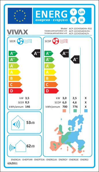 Ilmalämpöpumppu Vivax H+ Design 12 Beige kankainen