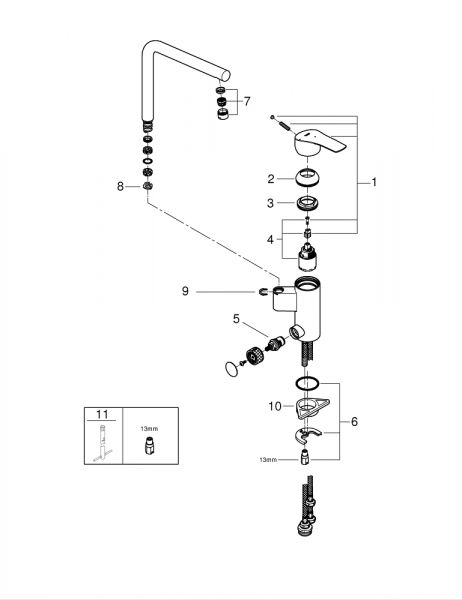 Keittiöhana Grohe 31787001 Eurosmart PKV