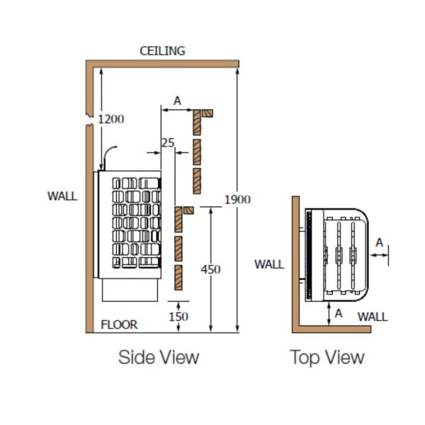 Sähkökiuas Sawo Krios NB-P 6kW , 5m³-9m³