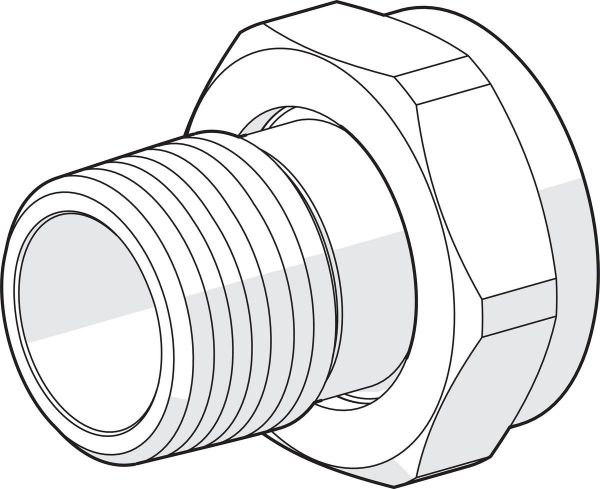 Patteriventtiilin liitin Oras Stabila 443815 DN15 kova, 1/2"