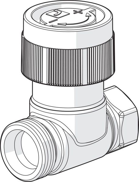 Patteriventtiili Oras 443010 Stabila Pro 3/8" (DN10) suora L=50