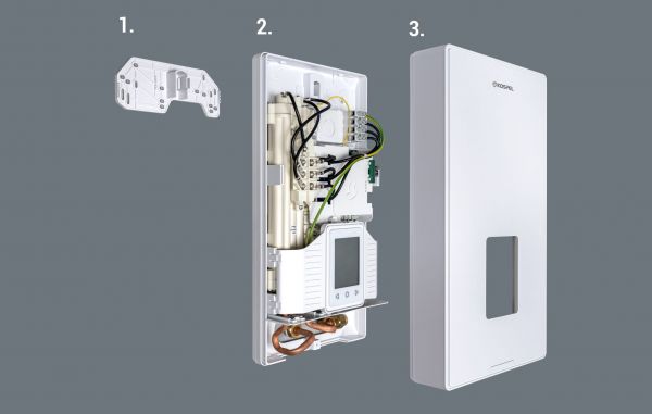 Vedenlämmitin Kospel PPE4, LCD näytö, 10-24kW, läpivirtaus, käyttövedelle, 3vaihe