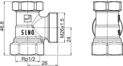 SULKUYHDISTÄJÄ DN15 KULMA STABILA L=26 H=24