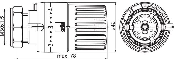Termostaattiosa Oras Stabila Pro 443000, M30X1.5